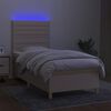 vidaXL Cama box spring colch&oacute;n y luces LED tela crema 100x200 cm