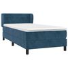 vidaXL Cama box spring con colchón terciopelo azul oscuro 90x190 cm