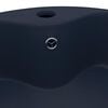 vidaXL Lavabo lujo con rebosadero cer&aacute;mica azul oscuro mate 36x13 cm