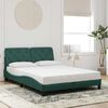 vidaXL Estructura cama sin colch&oacute;n terciopelo verde oscuro 140x200 cm