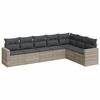 vidaXL Set de sof&aacute;s de jard&iacute;n 7 pzas con cojines rat&aacute;n PE gris claro