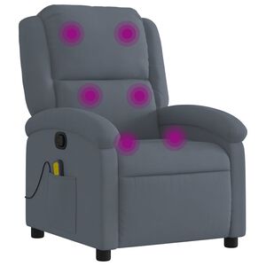 vidaXL Sill&oacute;n de masaje reclinable de terciopelo gris oscuro