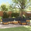 vidaXL Set de sof&aacute;s de jard&iacute;n con cojines 11 pzas madera maciza acacia