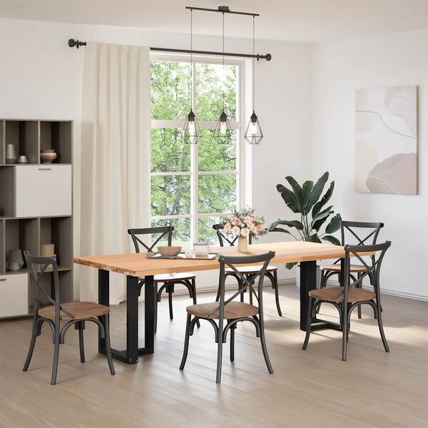 vidaXL Patas para mesa de comedor en forma de T (2 unidades), color negro, 50 x 35 x (72-73) cm, acero