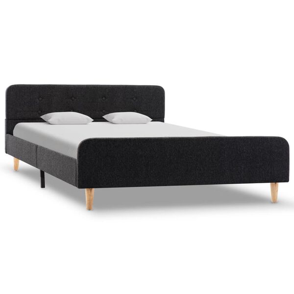 vidaXL Estructura de cama de arpillera gris oscuro 90x200 cm