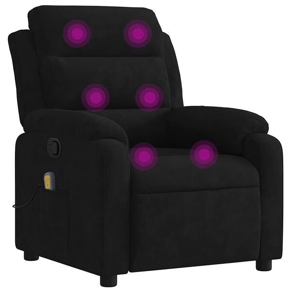 vidaXL Sill&oacute;n de masaje reclinable de terciopelo negro