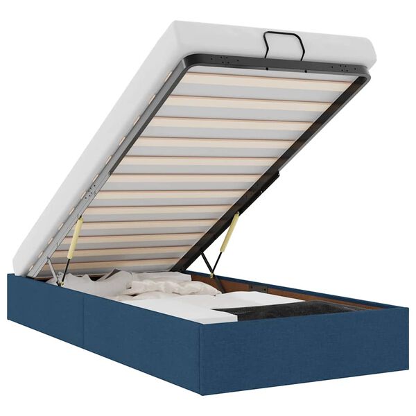 vidaXL Estructura de cama otomana sin colch&oacute;n tela azul 80x200cm