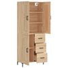 vidaXL Aparador alto madera contrachapada color roble 69,5x34x180 cm