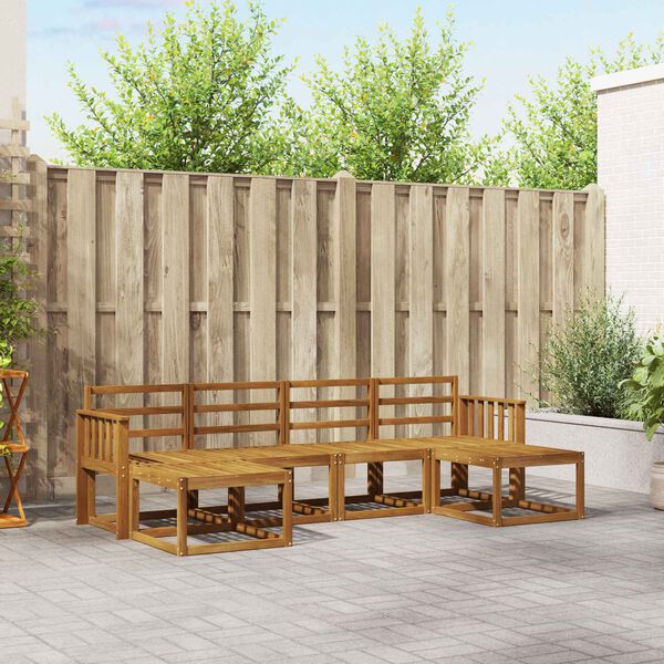 vidaXL Conjunto de sof&aacute;s de exterior 6 pcs Natural