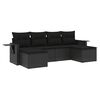 vidaXL Set de sof&aacute;s de jard&iacute;n 6 piezas y cojines rat&aacute;n sint&eacute;tico negro