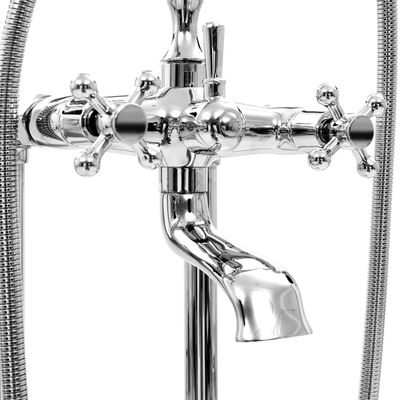 vidaXL Grifo para bañera de pie acero inoxidable plateado 99,5 cm