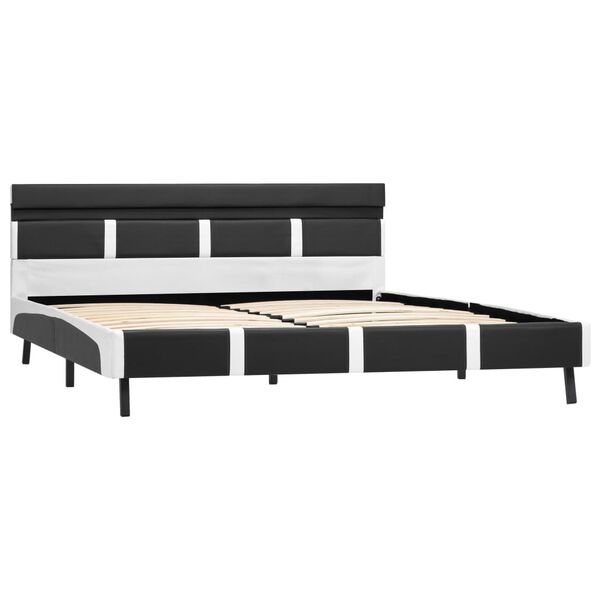 vidaXL Estructura de cama con LED cuero sintético gris 160x200 cm