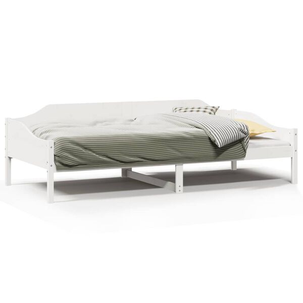 vidaXL Estructura de cama sin colch&oacute;n madera maciza blanca 90x190 cm