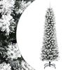 vidaXL &Aacute;rbol de Navidad artificial estrecho con nieve PVC y PE 210 cm