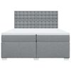 vidaXL Cama box spring con colch&oacute;n tela gris claro 200x200 cm