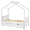 vidaXL Estructura cama ni&ntilde;os con caj&oacute;n madera pino blanco 80x160 cm