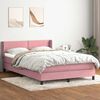 vidaXL Cama box spring con colch&oacute;n terciopelo rosa 140x220 cm