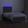 vidaXL Cama box spring con colch&oacute;n y LED tela marr&oacute;n oscuro 120x190 cm