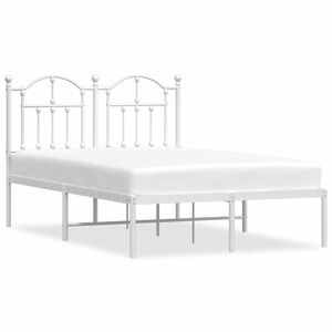 vidaXL Estructura cama sin colch&oacute;n con cabecero metal blanco 120x190cm
