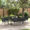 vidaXL Conjunto de Comedor de Jard&iacute;n con coj&iacute;n 7 pcs Negro
