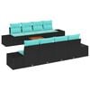 vidaXL Conjunto de sof&aacute;s de jard&iacute;n 9 uds. Negro rat&aacute;n sint&eacute;tico