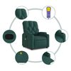vidaXL Sillón de masaje reclinable de tela verde oscuro