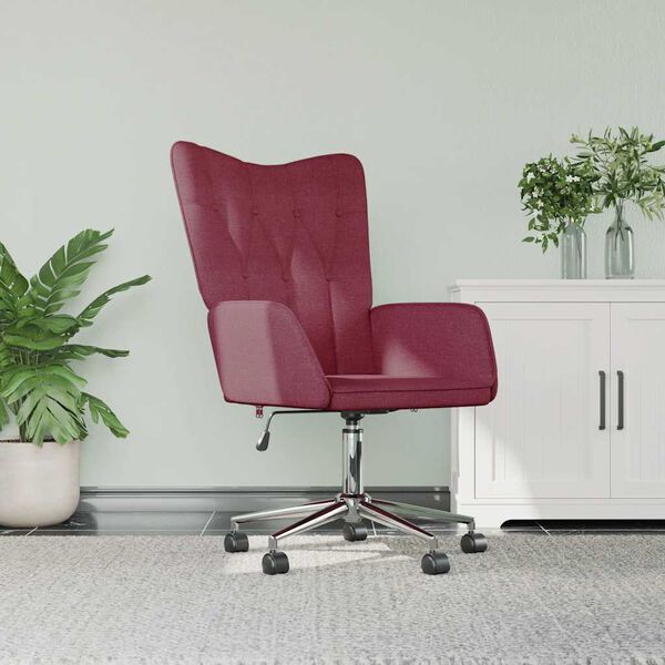 vidaXL Sill&oacute;n de relax de tela color rojo tinto