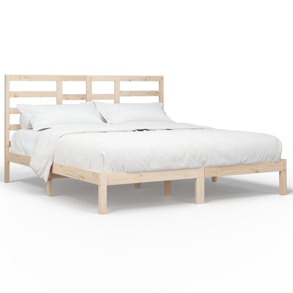 vidaXL Estructura de cama sin colch&oacute;n madera maciza 200x200 cm