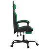 vidaXL Silla gaming con reposapi&eacute;s cuero sint&eacute;tico negro verde