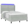 vidaXL Cama tipo Box Spring con LED Gris Claro 140 x 200 cm Terciopelo