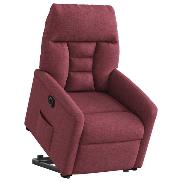 vidaXL Sill&oacute;n el&eacute;ctrico reclinable elevable de tela rojo tinto
