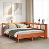 vidaXL Cama con estanter&iacute;a sin colch&oacute;n madera maciza marr&oacute;n 160x200 cm