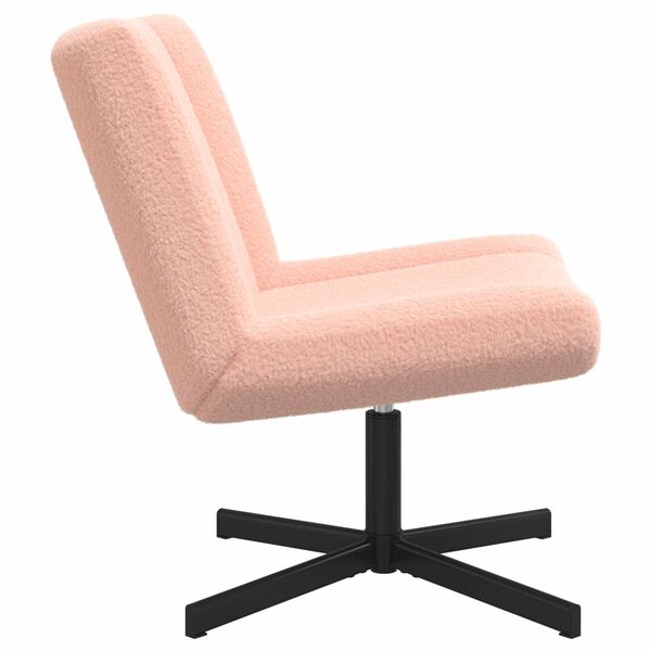 vidaXL Silla giratoria Rosa 63 x 75 x 76 cm Piel de oveja