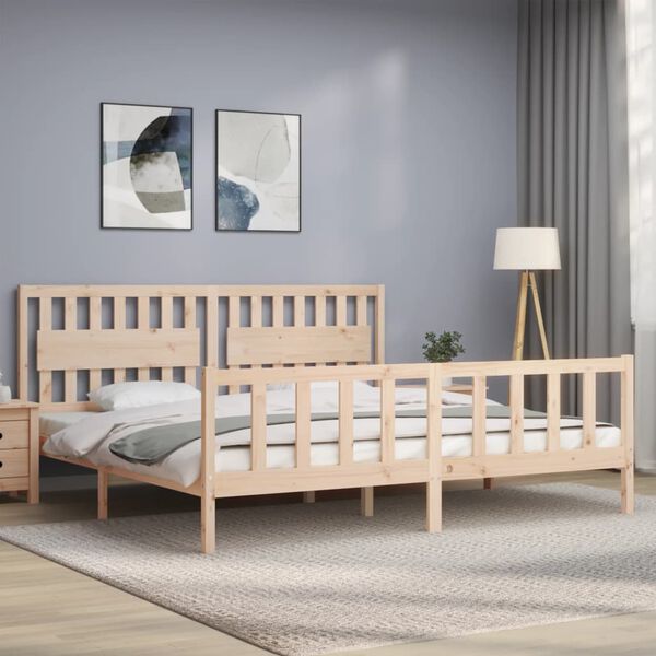 vidaXL Estructura de cama sin colch&oacute;n madera maciza de pino 200x200 cm