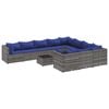 vidaXL Set de sof&aacute;s de jard&iacute;n 11 pzas y cojines rat&aacute;n sint&eacute;tico gris