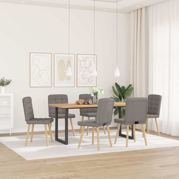vidaXL Sillas de comedor 6 unidades de tela gris taupe