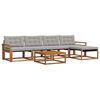 vidaXL Conjunto de sof&aacute;s de exterior 6 pcs Gris Natural y Claro