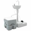 vidaXL Set de Inodoro para Camping 2 uds. Gris 50,5 x 33 x 103 cm