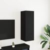vidaXL Mueble de TV de Pared Roble Negro 30,5 x 30 x 90 cm