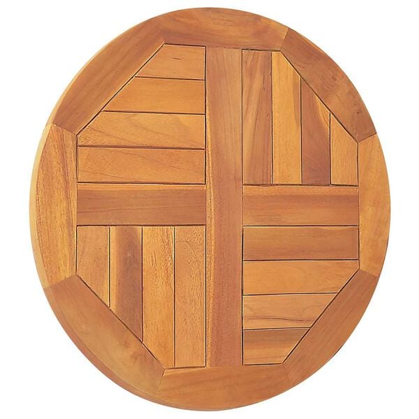vidaXL Superficie de mesa redonda madera maciza de teca 2,5 cm 50 cm