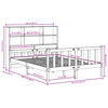 vidaXL Cama con estanter&iacute;a sin colch&oacute;n madera maciza marr&oacute;n 150x200 cm