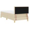 vidaXL Cama Box Spring LED con colch&oacute;n con LED Crema 90 x 200 cm tela