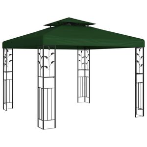 vidaXL Cenador 3 x 3 x 2,68 m Verde Poli&eacute;ster y Acero