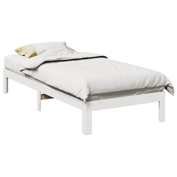 vidaXL Cama sin colchón madera maciza de pino blanca 80x200 cm