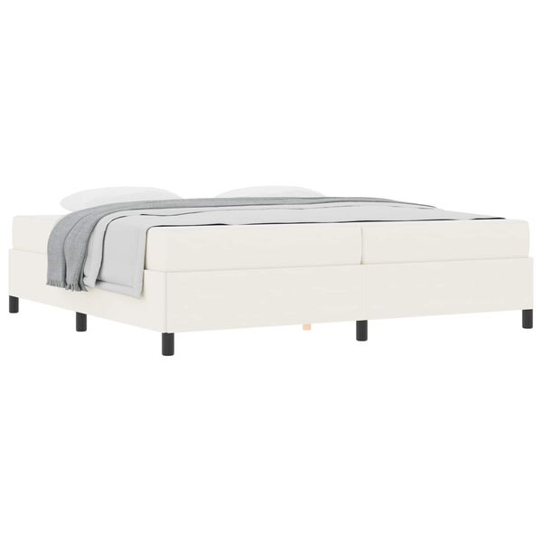 vidaXL Estructura de cama con colch&oacute;n Crema 200 x 200 cm tela