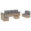 vidaXL Juego de sof&aacute;s jard&iacute;n con cojines beige mezcla 9 pzas rat&aacute;n PE