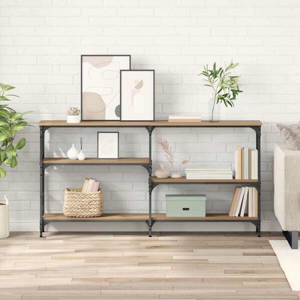 vidaXL Mesa Consola con estante Roble artesanal 150 x 29 x 76,5 cm