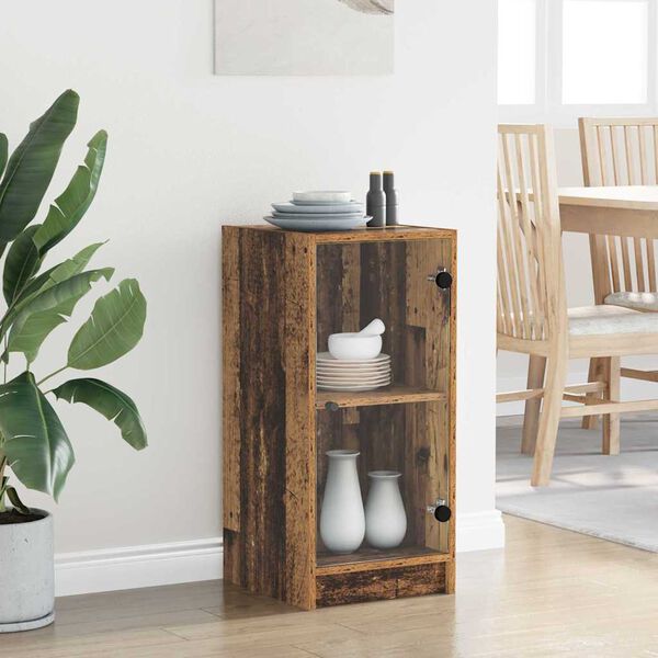 vidaXL Vitrina Madera vieja 35 x 37 x 76 cm Madera contrachapada