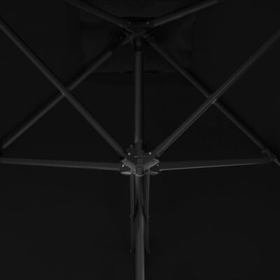 vidaXL Sombrilla de jardín con palo de acero negro 300x230cm