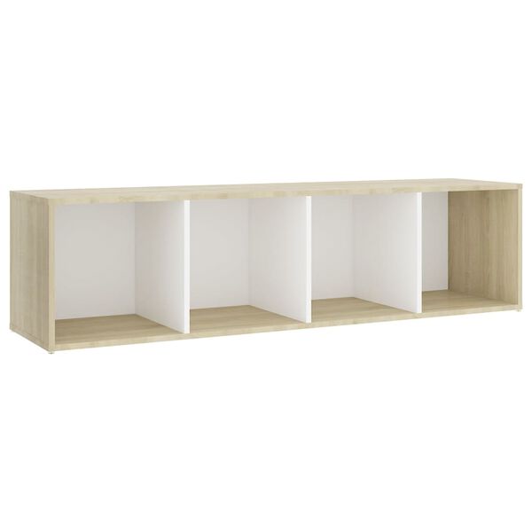 vidaXL Muebles TV 3 uds aglomerado blanco roble Sonoma 142,5x35x36,5cm